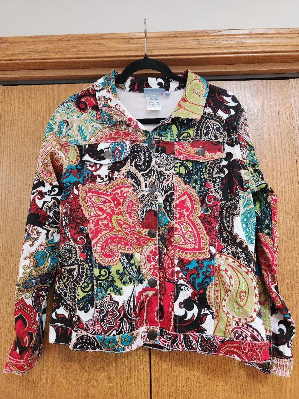 Vintage Koret City Blues Patchwork Paisley Floral Denim Jacket- 10 Petite